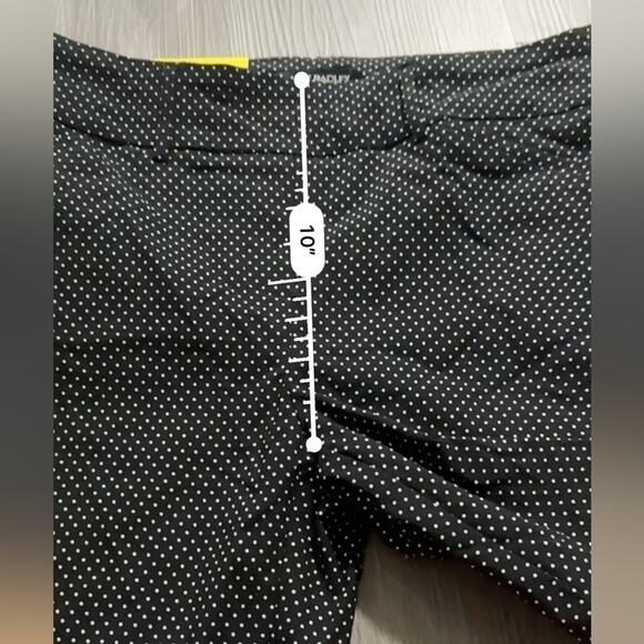 Hilary Radley Black & White Polka Dot Print High Rise Knee Length Shorts‎ Sz S - Picture 6 of 7